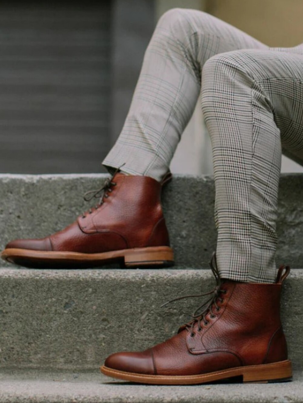 TAFT The Rome Boot Brown Leather Cap Toe Lace Up Ankle Boots EU 40 US Men 7 W 9